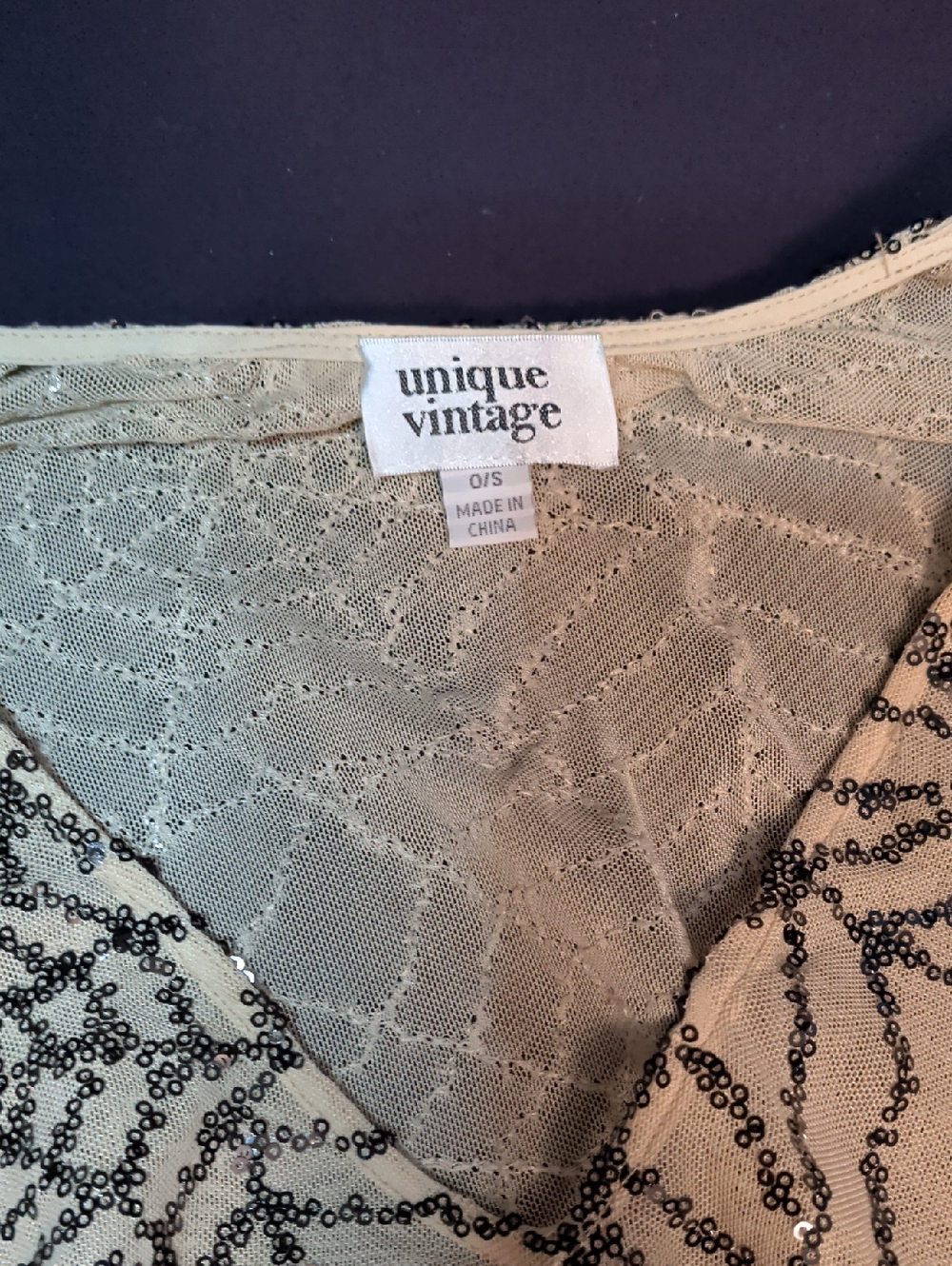 Unique Vintage Sequin Spiderweb Caftan Dress - Picture 4 of 4